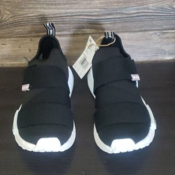 New Adidas NMD R1 Laceless Velcro Black Running Sneakers - Picture 3 of 9